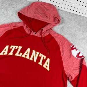 Atlanta Hawks NBA Basketball Hoodie Mens Large Red Performance Hooded Pullover